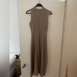 Zara gold knit metallic midi